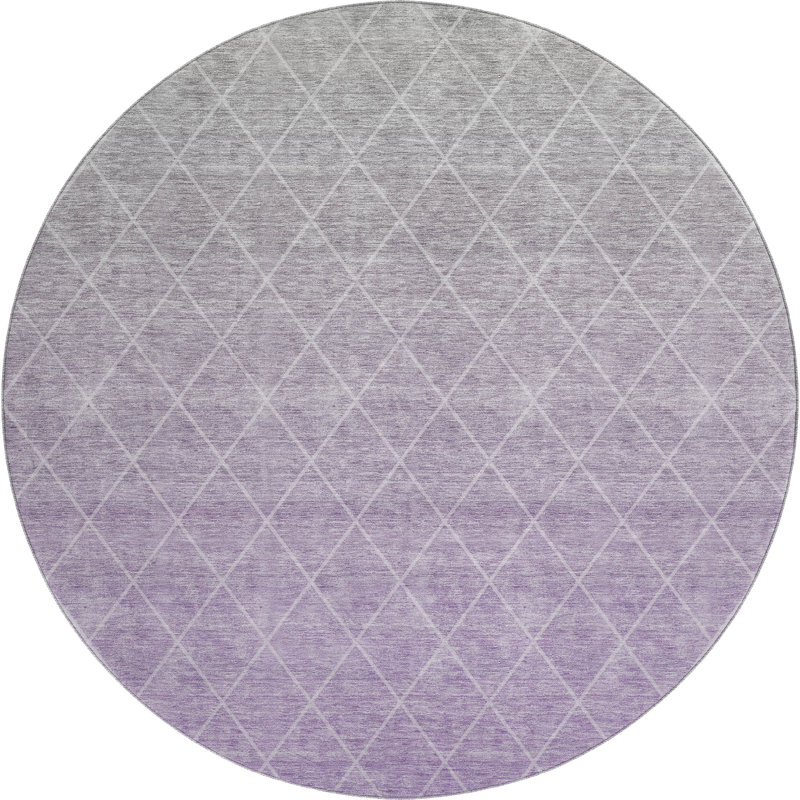 Premium Machine Washable Verrett AMF1175 Geometric Rug, Round 8'