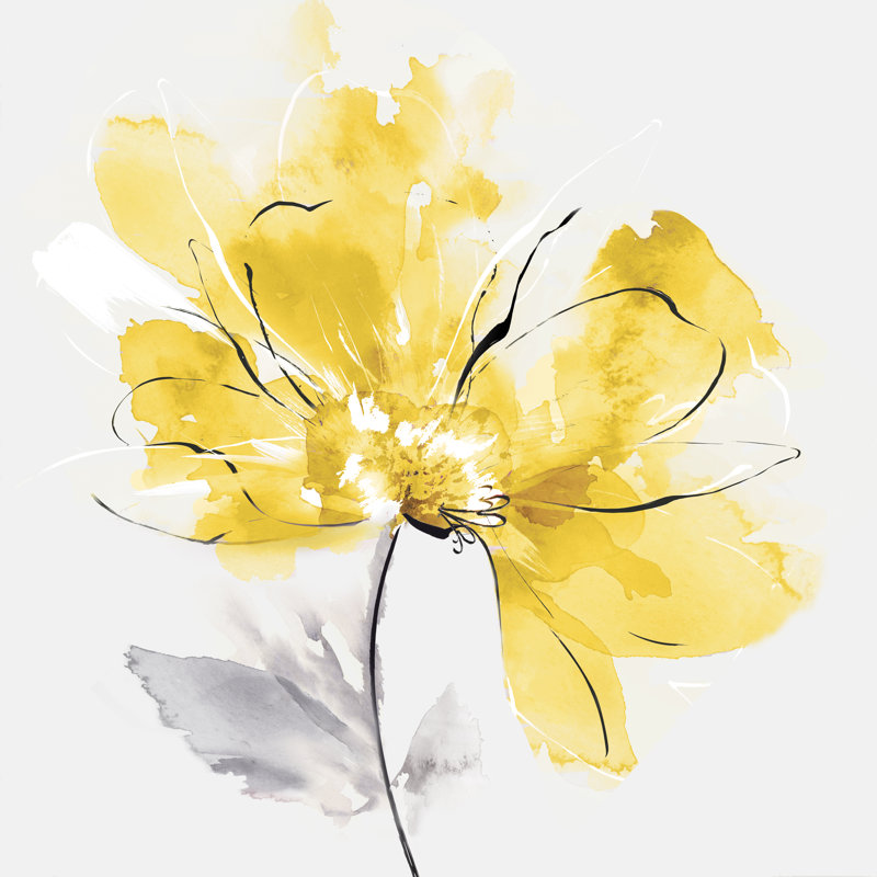 «Tender Love I», version jaune sur toile, H 36 po x l 36 po