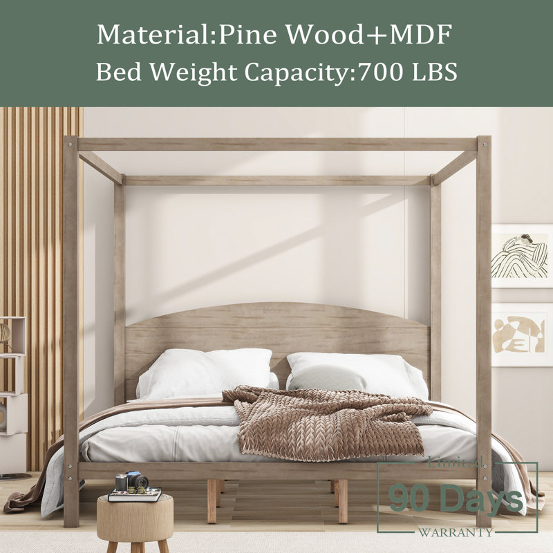 Canopy Bed, Brown Wash, King