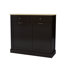 Armoire poubelle de cuisine à deux tiroirs et deux compartiments inclinables - noir