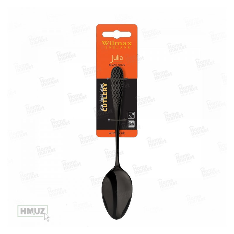 Julia Diamond Collection Stainless Steel Dinner Spoon, Black