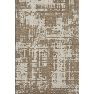 Premium Machine Washable Prisco Brown Rug