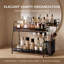 Organisateur de comptoir de salle de bain à 2 niveaux, soins de la peau, organisateurs de comptoir de maquillage, cuisine, rangement de comptoir de salle de bain avec petit panier (noir)