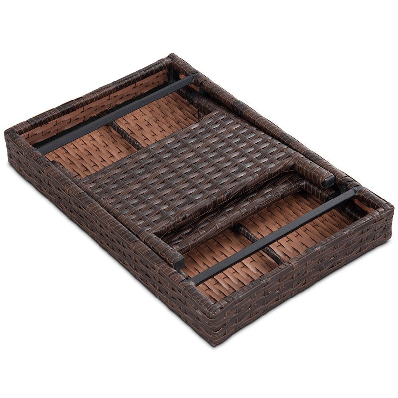 Devasheeh Rectangular Wicker/Rattan Outdoor Folding Coffee Table