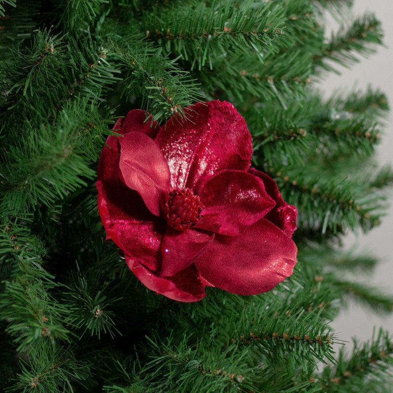 Pince d'ornement de Noël en tissu 7 po Magnolia