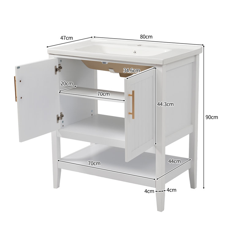 80 mm Freestanding Bathroom Vanity