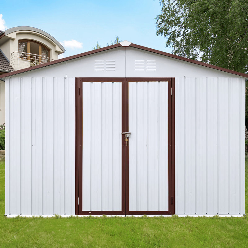 Abri de jardin en métal 10 pi x 12 pi - cadres en aluminium extra 10 pi x 12 panneaux galvanisés pour la longévité