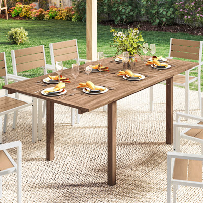 Outsunny Extending Garden Table 6-8 Seater 140/180x95x74 cm Natural