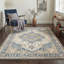 Tapis floral bleu / brun Abdullah, lavable à la machine, avec envers antidérapant-129917736