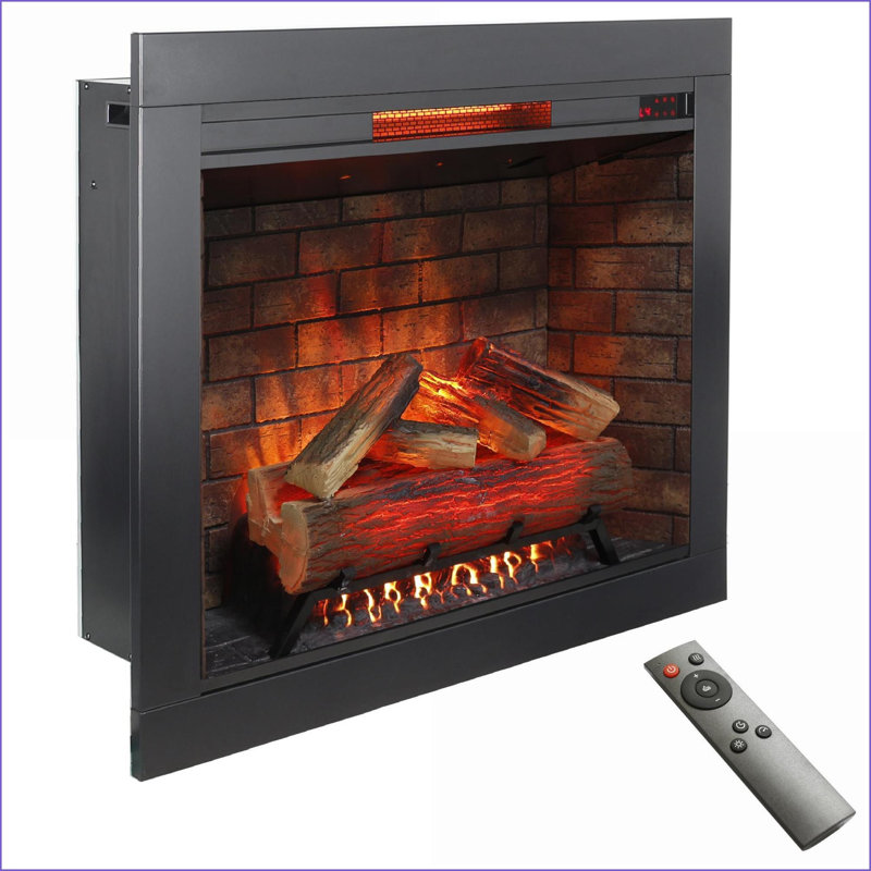 Electric Fireplace Insert, Western Modern 37.8” Touch Panel Heater with Flame &amp; Crackling Sound | Vent Free
