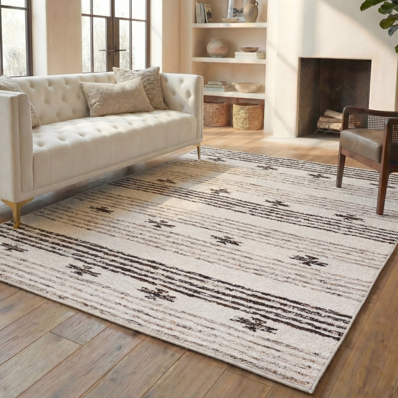 Abbie-Lea Hand Woven Wool and Cotton Area Rug, Rectangle 8' x 10'