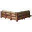 Rupakus 225 cm W L-Shaped Acacia Patio Corner Sofa with Cushions-801564007