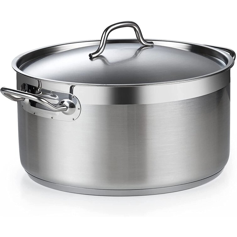 Chef Aluminum Stock Pot with Lid, Silver Saucepot - Aluminum Cooking Pot  Set 3 Pcs - Majestic Chef