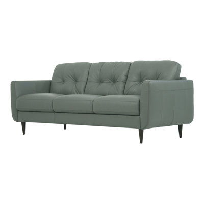 82.6" Genuine Leather Flared Arm Sofa by A&J Homes Studio