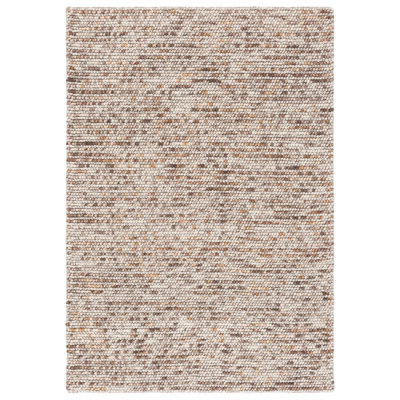 Hristodor Natura Hand Woven Wool/Cotton Rug in Brown/Dark Brown/Beige