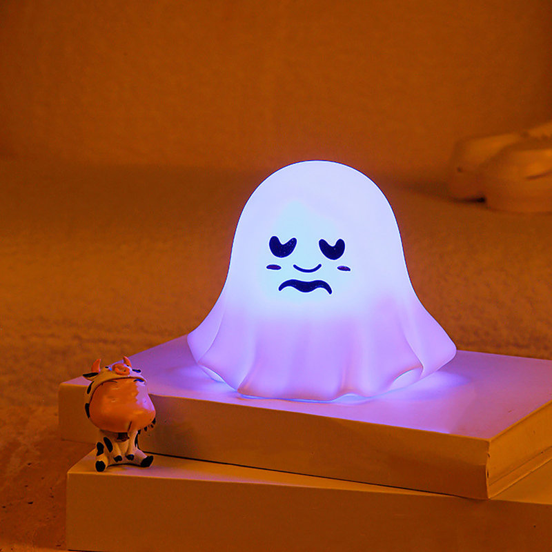 Mignon fantôme veilleuse pour enfants 7 couleurs changeantes lampe de chevet rechargeable veilleuse décor pour chambre à coucher cadeau de chambre de bébé pour garçons filles adolescents