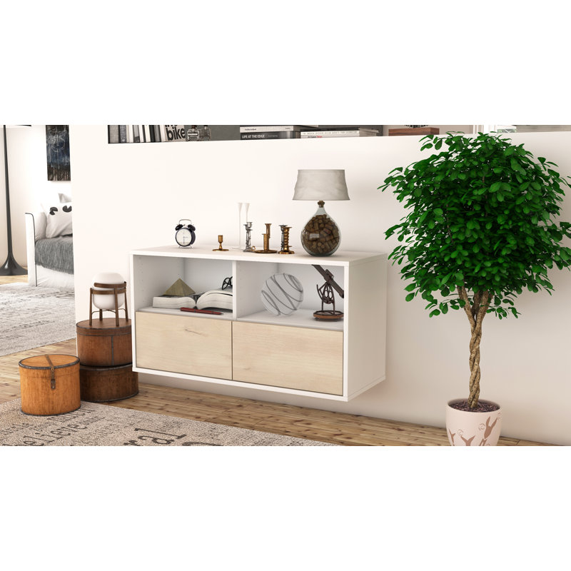 Strombury Unfinished Floating TV Stand, Wheat