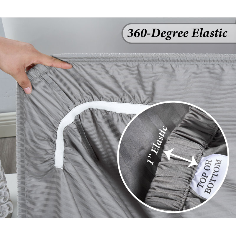 Ensemble de draps 100% coton égyptien Bibb Home, Bleu, Très grand