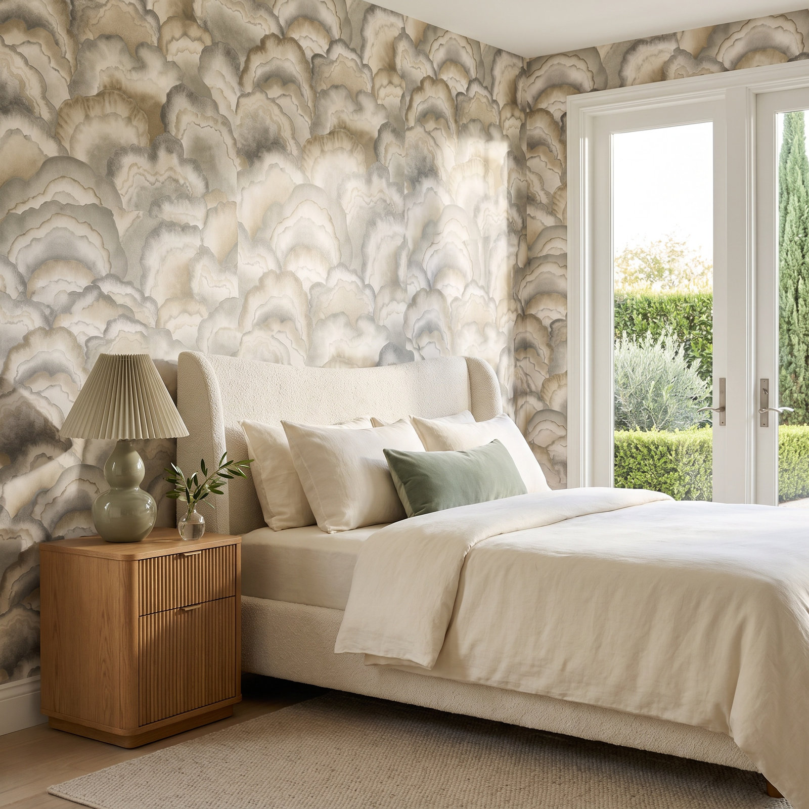Lavender Fans Wallpaper Double Roll, Brown