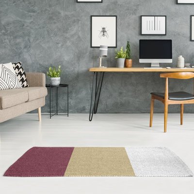 Tapis de zone rouge/beige