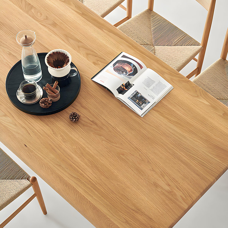 Table de salle à manger rectangulaire en bois massif, H 28,7 po x L 70,9 po x l 35,4 po