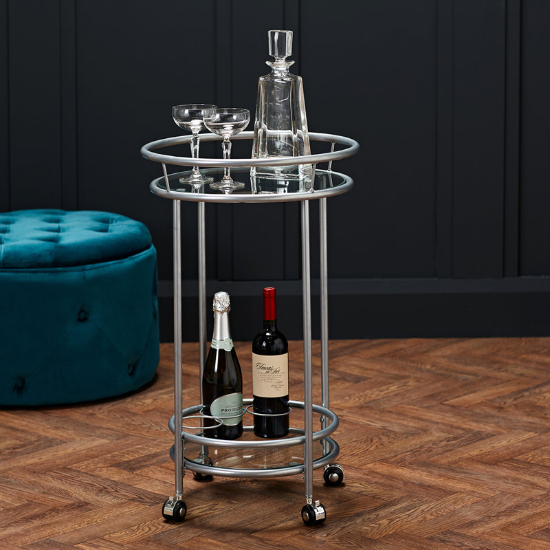 Ellison Metal Bar Cart, Silver