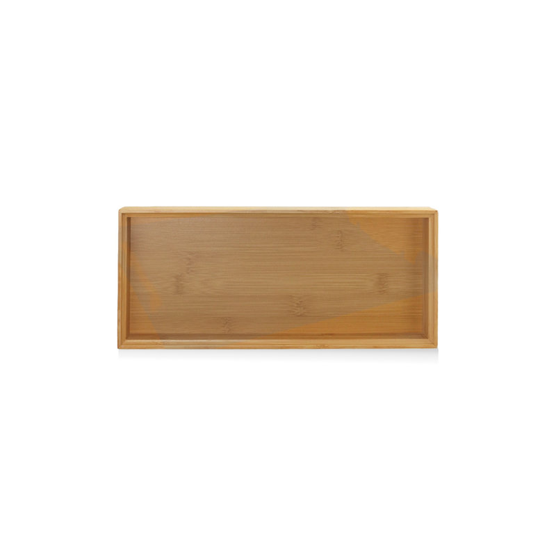 Premium Bamboo Serving Tray, 11.8 x 5.1 x 1.6 inches | 100% Natural Bamboo Construction, Sturdy and Lightweight | Ideal for Breakfast in Bed, Parties, and Home Decor, Elegant Wooden and Beige Design