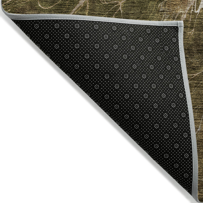 Tapis extérieur lavable abstrait 10 pi x 14 pi chocolat et gris