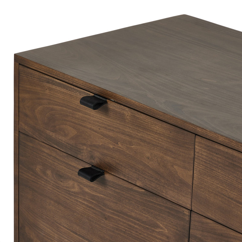 Trey 4 - Drawer Solid Wood File Cabinet, Brown