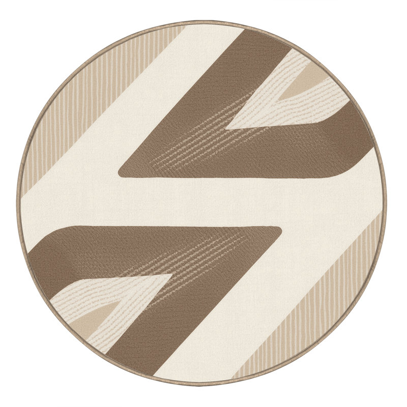 Tapis scandinave transparent lavable à la machine Paizlea, Rond 8 pi