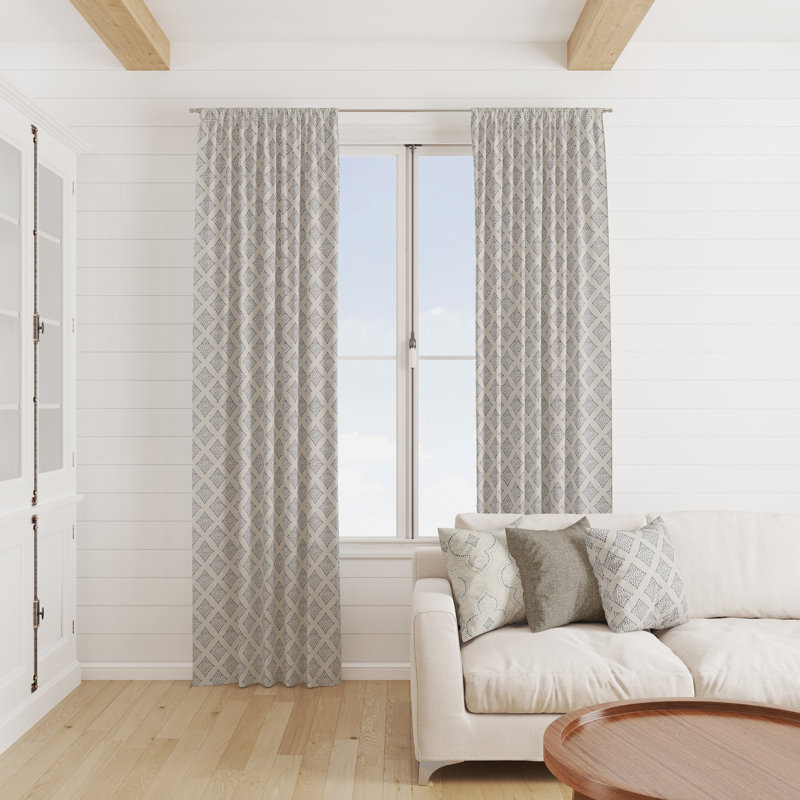 Cotton Semi Sheer Curtain Pair, 25" W x 120" L