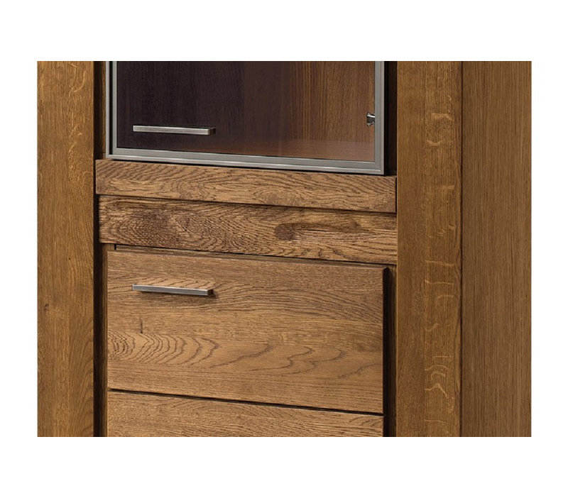 VELVET Solid + Manufactured Oak Wood 1-Door Display Cabinet, With