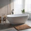 Baignoire de trempage autoportante blanche matte de 55 pouces avec trop-plein et bonde escamotable