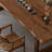 Brown Rectangular Solid Wood Sled Dining Table-1385184759