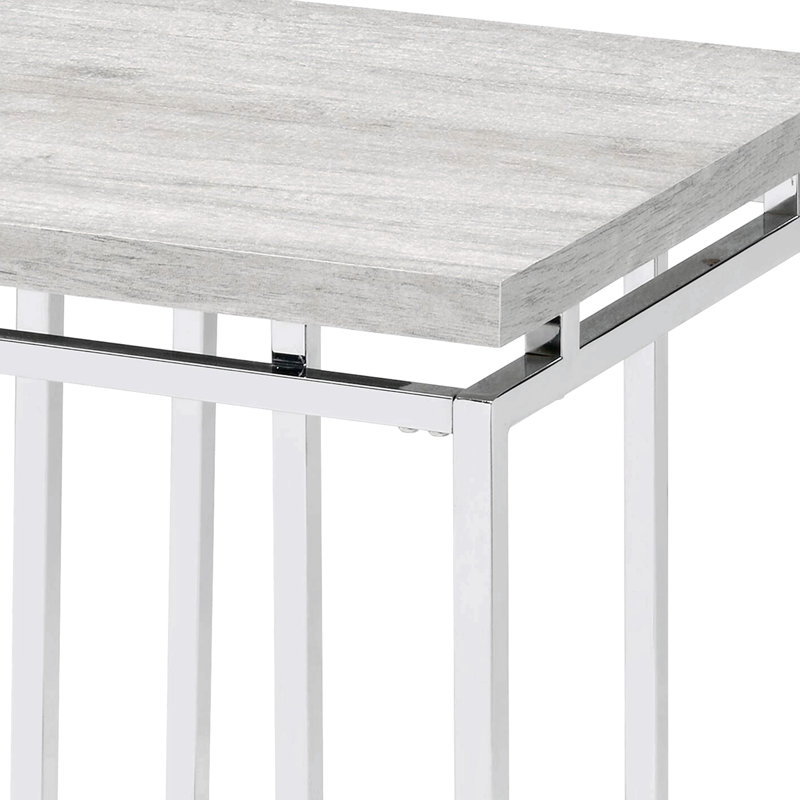 Table de bout en chêne naturel et chrome Chafik
