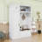 Wood Hall Tree with Overhead Storage Cabinet, 3 Adjustable Side Shelves, 4 Heavy-Duty Hooks, 2 Drawers and Bench Seat-129381274