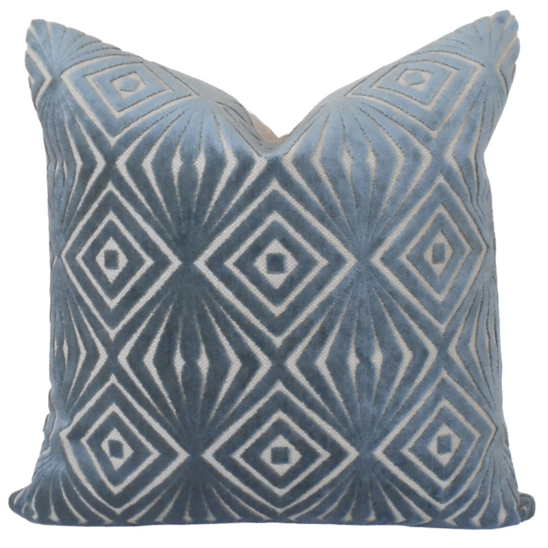 Housse et insert d'oreiller en velours bleu sarcelle Spa