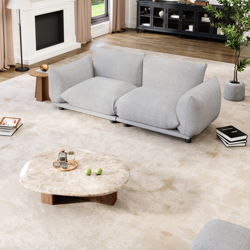 Canapé modulaire rembourré pour salon, Gris