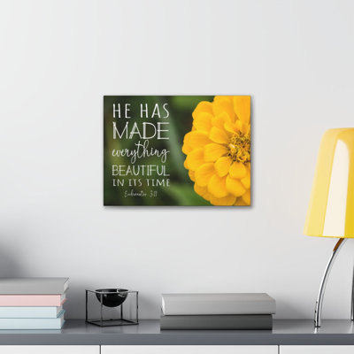 Beautiful in Its Time Ecclesiastes 3:11 1 Piece Wrapped Canvas Wall Art