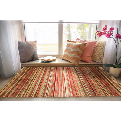 Tapis rouge en laine tissé à plat Lush