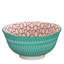 "Rhombuses" Porcelain Bowl, Turquoise, Set of 6