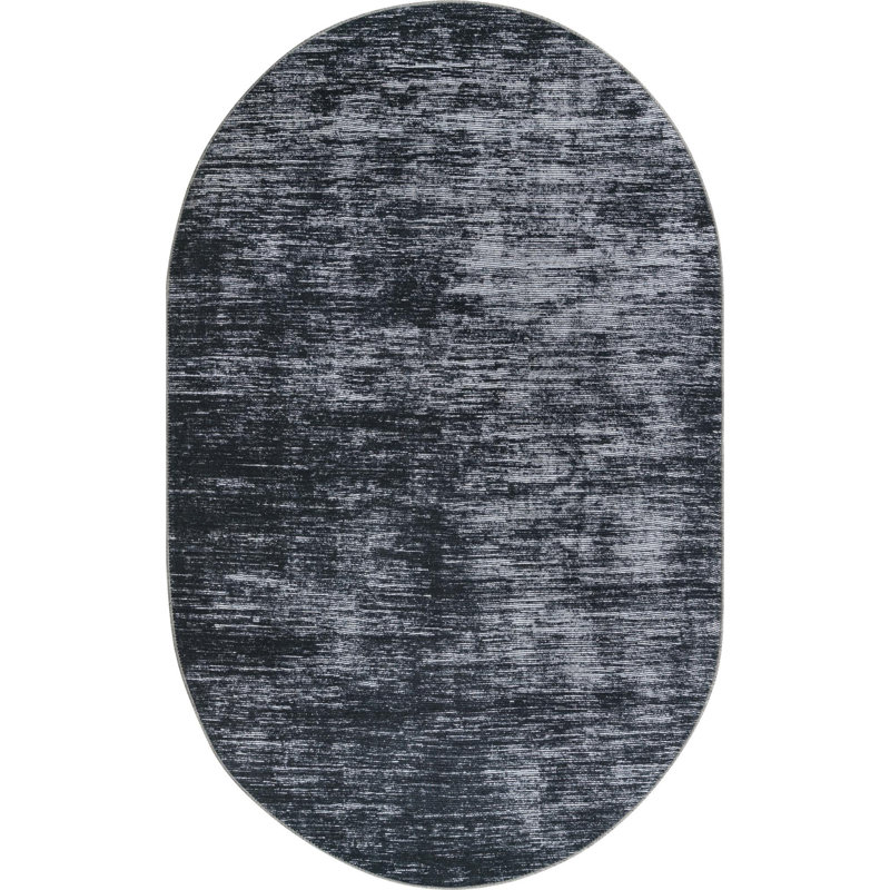 Ikhasa Chenille Abstract Indoor Rug, Oval 5' x 8'