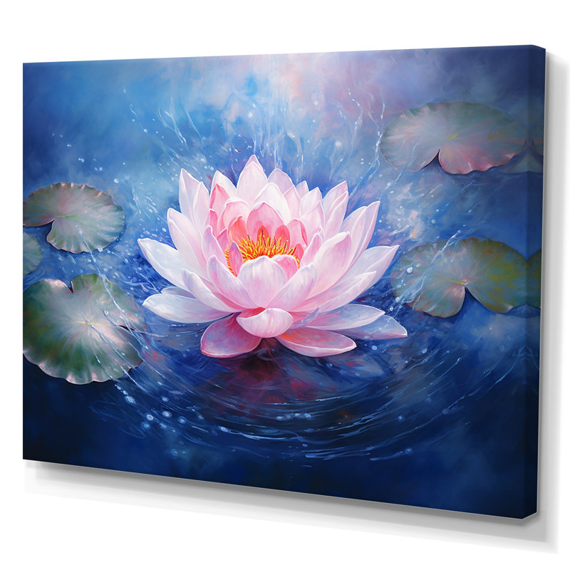 Impression sur toile Lotus Luminescence I, Toile tendue, H 30 po x l 40 po x P 1,5 po