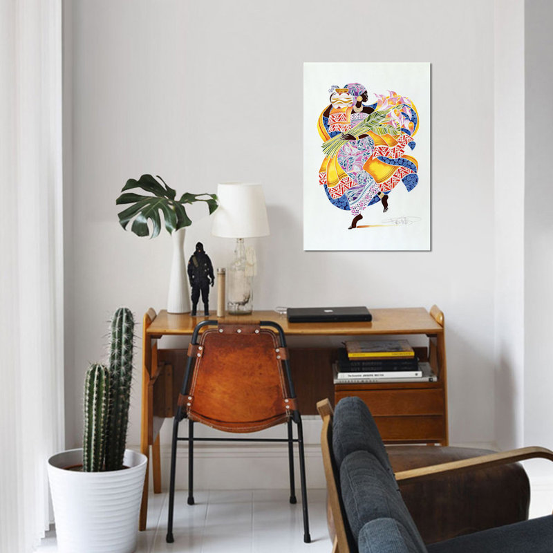 «Jaha», impression sur toile, H 40 po x l 26 po x P 1,5 po, Pas de tapis, Toile tendue