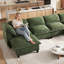  Canapé modulaire en chenille de 143,7 po avec repose-pieds avec rangement, housses de coussin lavables, accoudoirs rembourrés, coussins profonds très épais, assemblage sans outil, vert-119979833