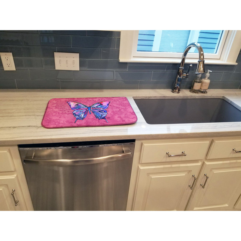 Tapis de séchage papillon, Rose