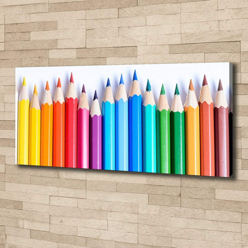 Colourful Pencils - No Frame Print on Canvas
