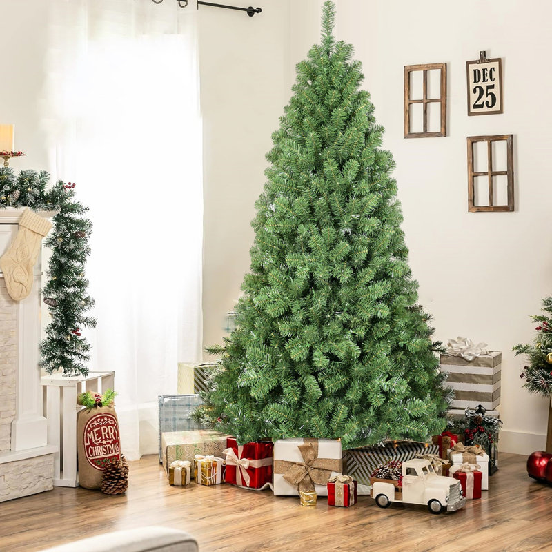 Arbre à charnières de 8 pieds avec 1430 pointes, fil mémoire pour une décoration de Noël intérieure complète de 8 pi et créant un look festif