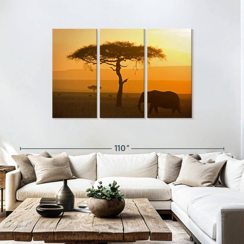 Lone Elephant, 48" H x 74" W
