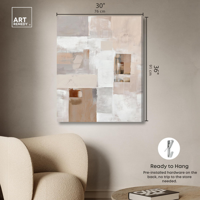 «Rustic Layers II Boho», reproduction d'art sur toile par Art Remedy, H 36 po x l 30 po, Toile tendue avec châssis